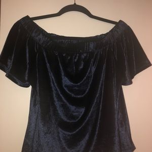 velvet off the shoulder top